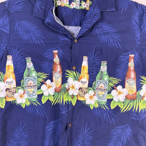Pacific Legend Tropical Beer Hawaiian Shirt Mens XL Novelty Vacation - Picture 2 of 7